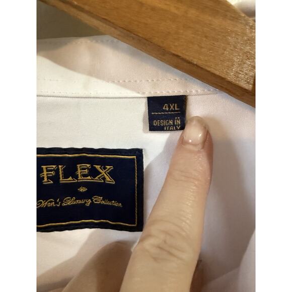 Flex Mens Luxury Collection White Long Sleeve Button Down Shirt 4XL - Picture 7 of 7